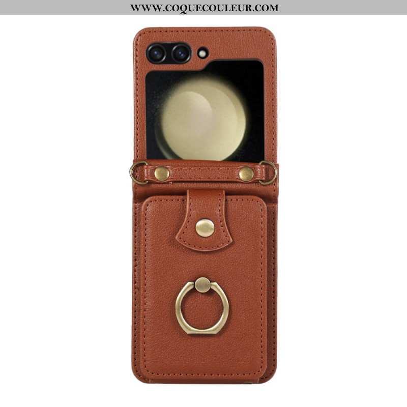 Coque Samsung Galaxy Z Flip 7 Porte-Cartes et Bandoulière