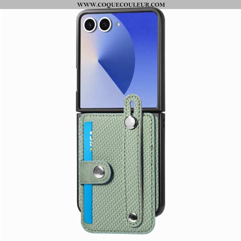 Coque Samsung Galaxy Z Flip 7 Fibre Carbone Porte-Cartes