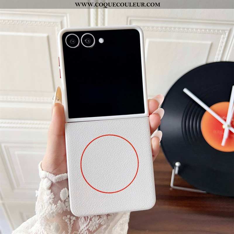 Coque Samsung Galaxy Z Flip 7 Compatible MagSafe Anneau Orange