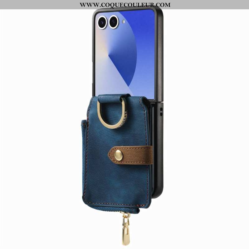 Coque Samsung Galaxy Z Flip 7 Poche Zippée et Porte-Cartes