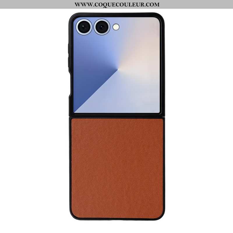 Coque Samsung Galaxy Z Flip 7 Effet Cuir Monochrome