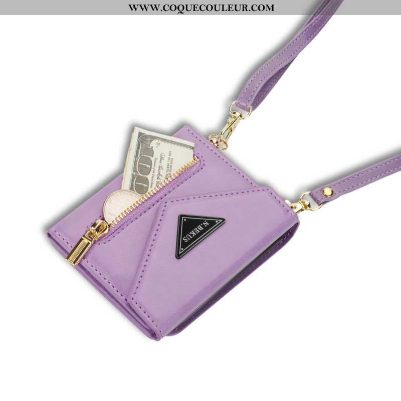 Étui Samsung Galaxy Z Flip 7 Portefeuille à Bandoulière N.BEKUS