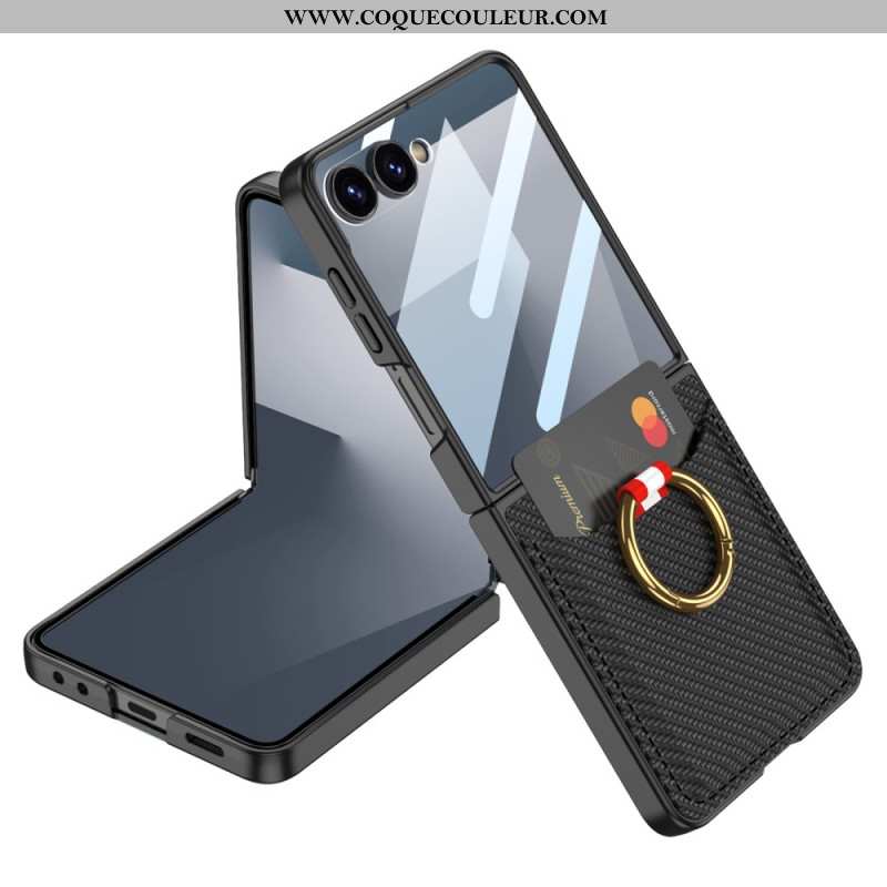 Coque Samsung Galaxy Z Flip 7 Support-Anneau et Porte-Cartes