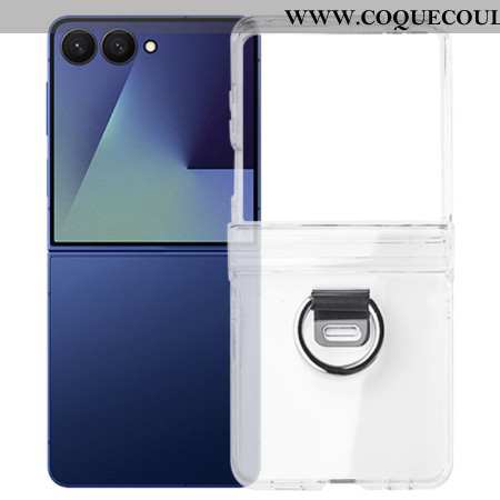 Coque Samsung Galaxy Z Flip 7 Transparente avec Anneau-Support