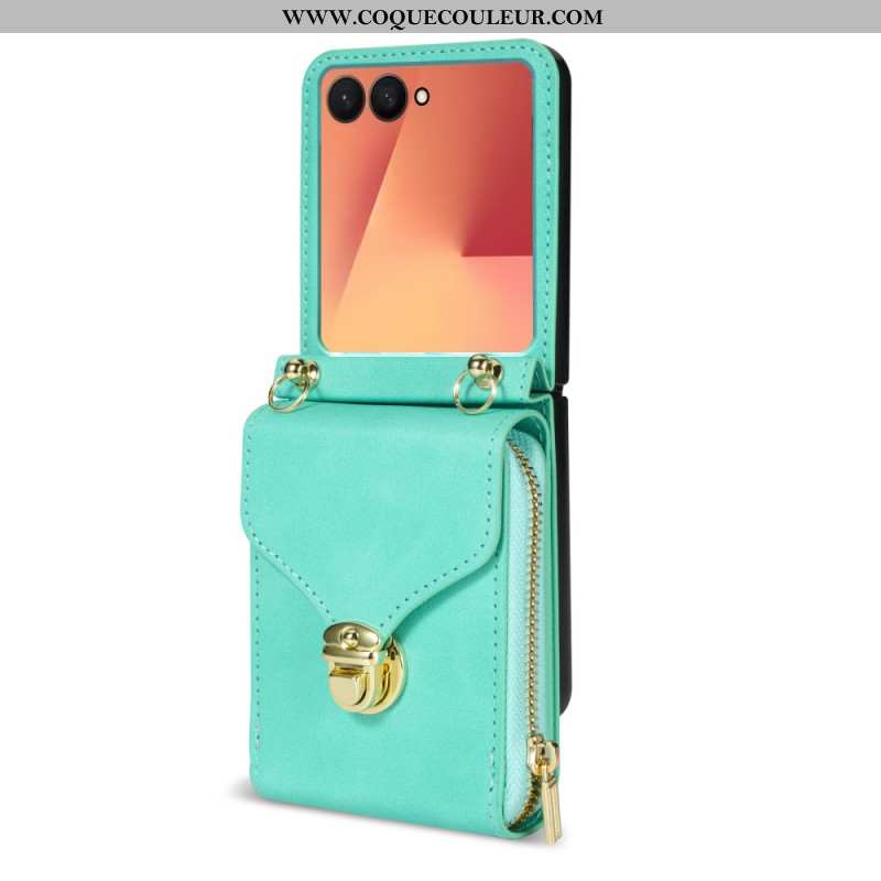 Étui Samsung Galaxy Z Flip 7 Portefeuille à Fermeture Éclair et Bandoulière