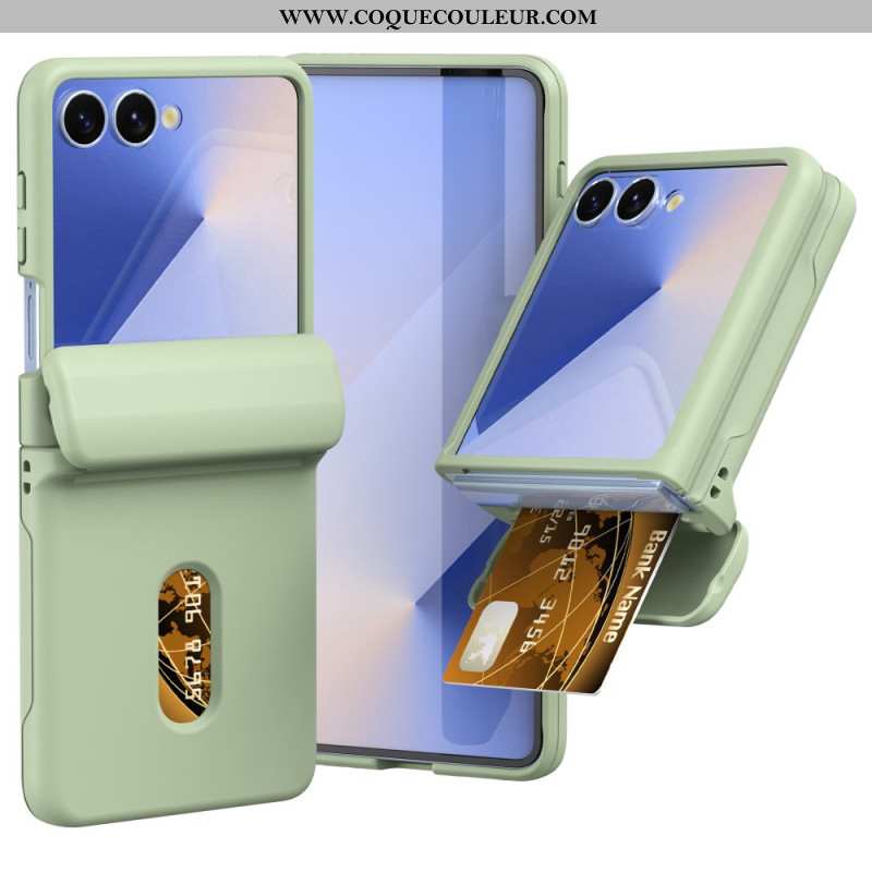 Coque Samsung Galaxy Z Flip 7 Charnière à Ressort et Porte-Carte