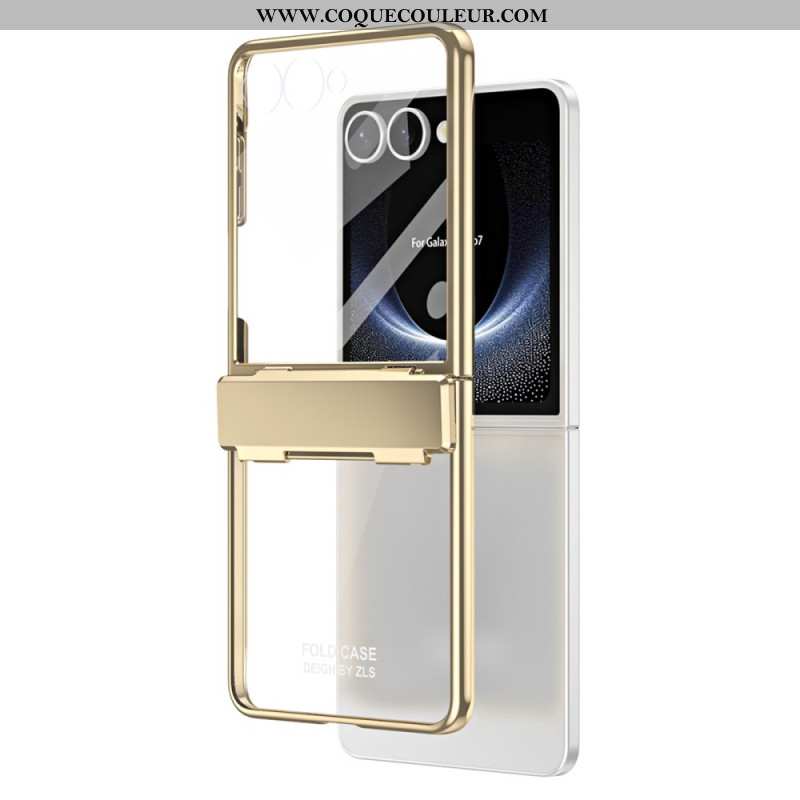 Coque Samsung Galaxy Z Flip 7 5G Rebord Métallisé avec Protecteur Écran