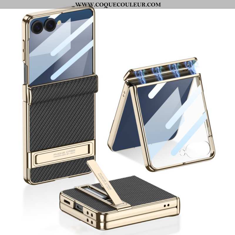 Coque Samsung Galaxy Z Flip 7 Simili Cuir et Support GKK