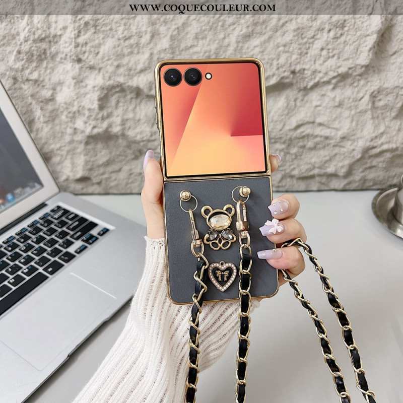 Coque Samsung Galaxy Z Flip 7 Breloque et Bandoulière