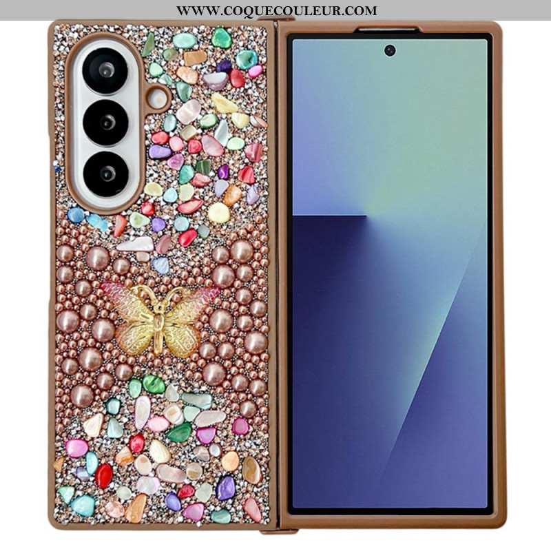 Coque Samsung Galaxy Z Fold 7 Papillon en Strass