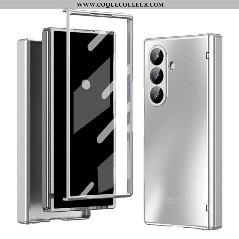 Coque Samsung Galaxy Z Fold 7 Effet Métal avec Film Protecteur d'Écran
