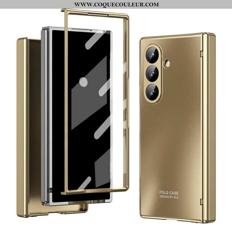 Coque Samsung Galaxy Z Fold 7 Effet Métal avec Film Protecteur d'Écran