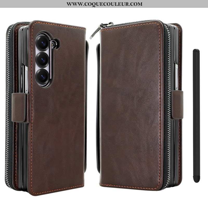 tui Samsung Galaxy Z Fold 7 Pochette Zippée et Sangle