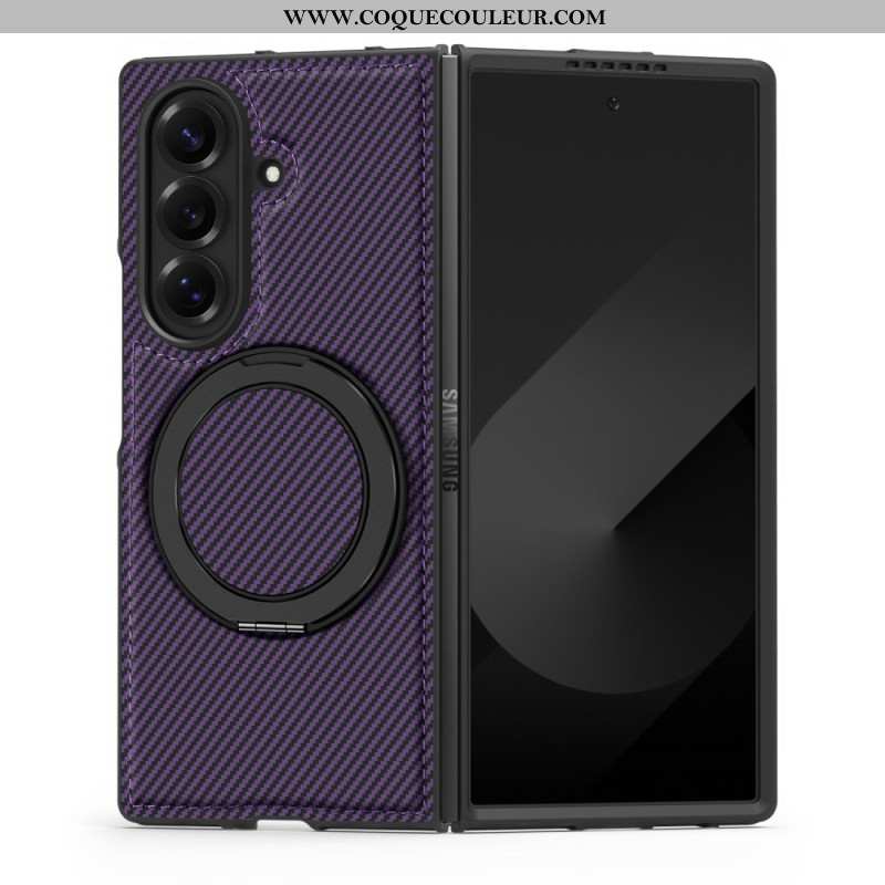 Coque Samsung Galaxy Z Fold 7 Magnétique Texturée Fibre Carbone