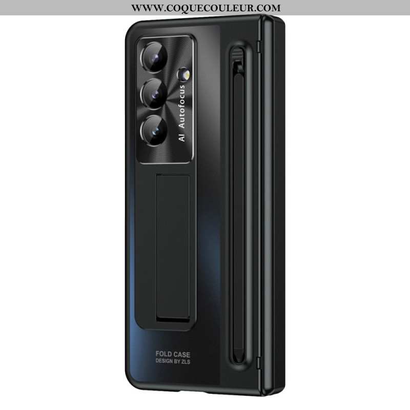 Coque Samsung Galaxy Z Fold 7 5G Effet Métal Support et Protection d'Écran