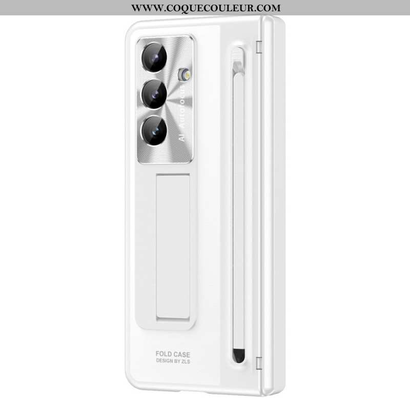 Coque Samsung Galaxy Z Fold 7 5G Effet Métal Support et Protection d'Écran