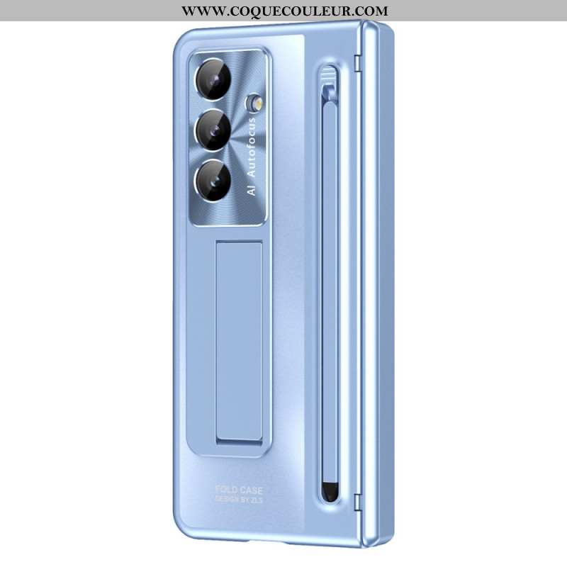 Coque Samsung Galaxy Z Fold 7 5G Effet Métal Support et Protection d'Écran