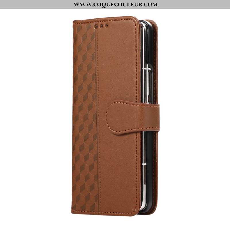 Housse Samsung Galaxy Z Fold 7 Motif Gaufré avec Lanière