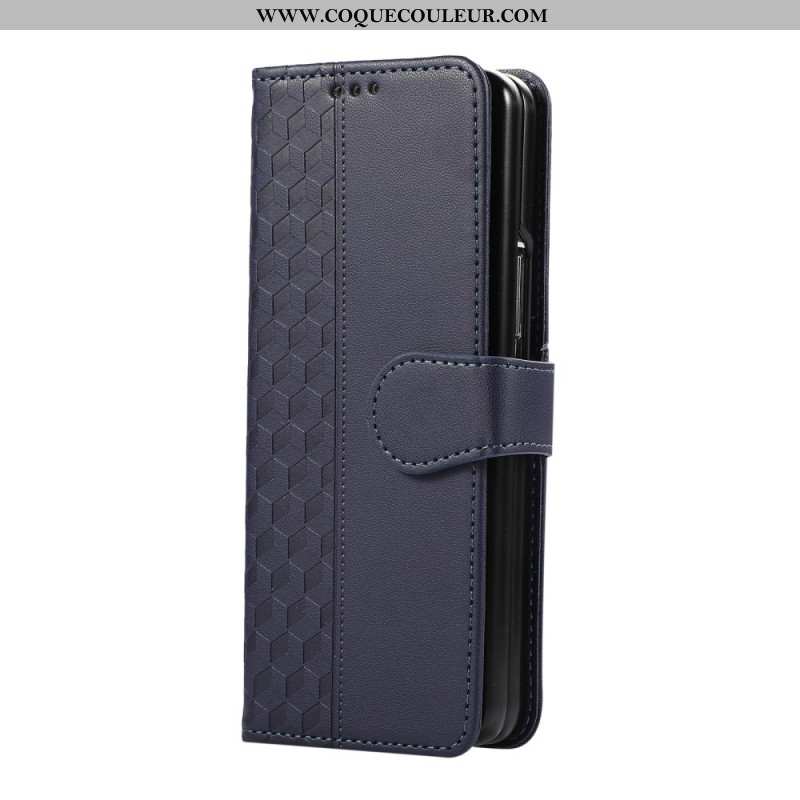 Housse Samsung Galaxy Z Fold 7 Motif Gaufré avec Lanière