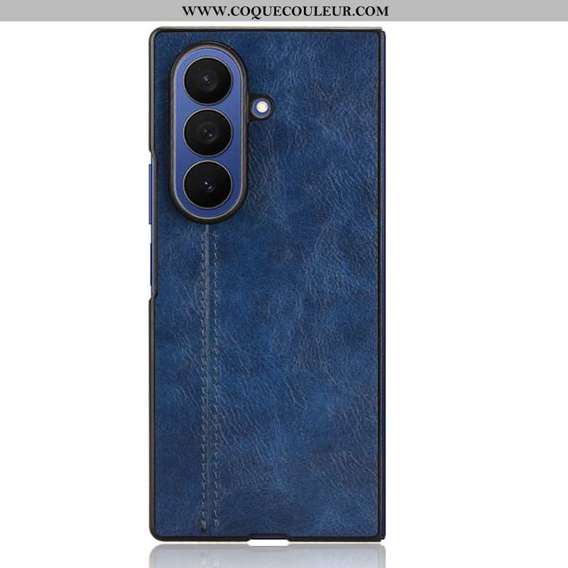 Coque Samsung Galaxy Z Fold 7 Effet Cuir Couture