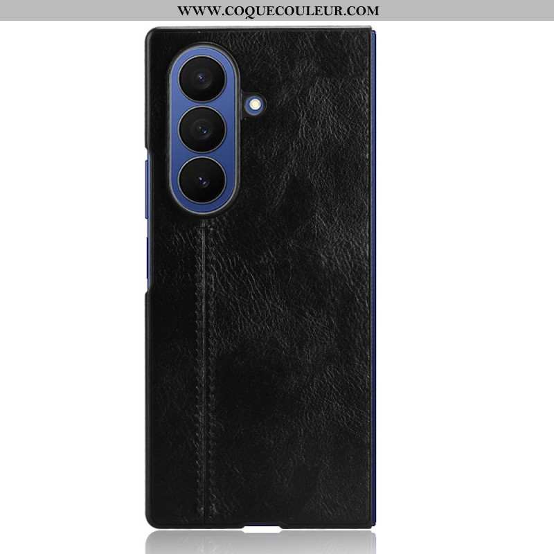 Coque Samsung Galaxy Z Fold 7 Effet Cuir Couture