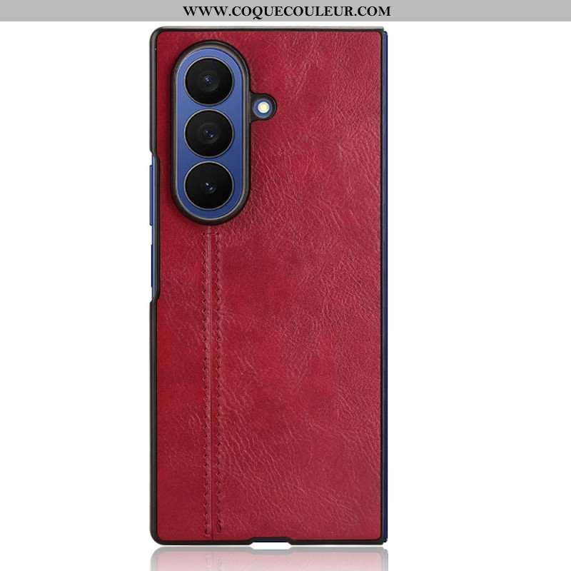 Coque Samsung Galaxy Z Fold 7 Effet Cuir Couture