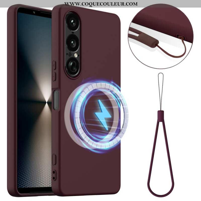 Coque Sony Xperia 1 VII Compatible MagSafe Silicone à Lanière