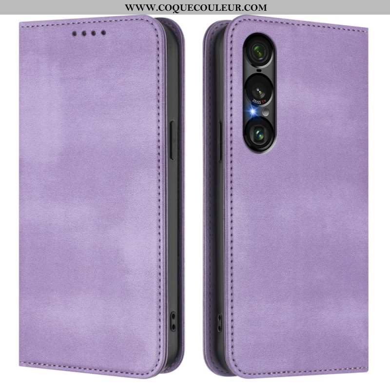 Flip Cover Sony Xperia 1 VII Protection RFID Design Rétro