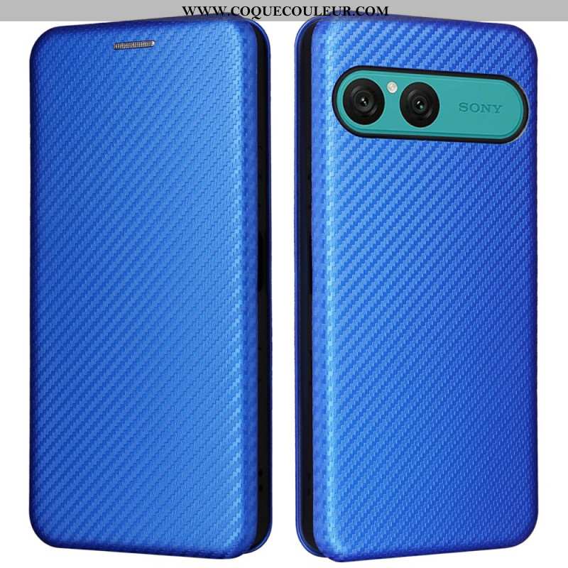 Flip Cover Sony Xperia 10 VII Fibre Carbone