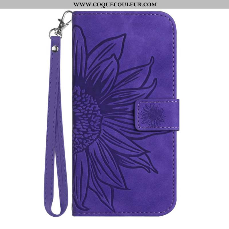 Housse Xiaomi 15 Pro Empreinte Tournesol à Lanière