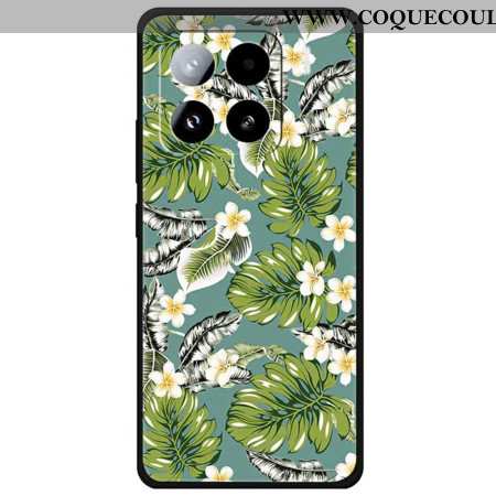 Coque Xiaomi 15 Pro Feuilles de Bananier et Fleurs Dorées