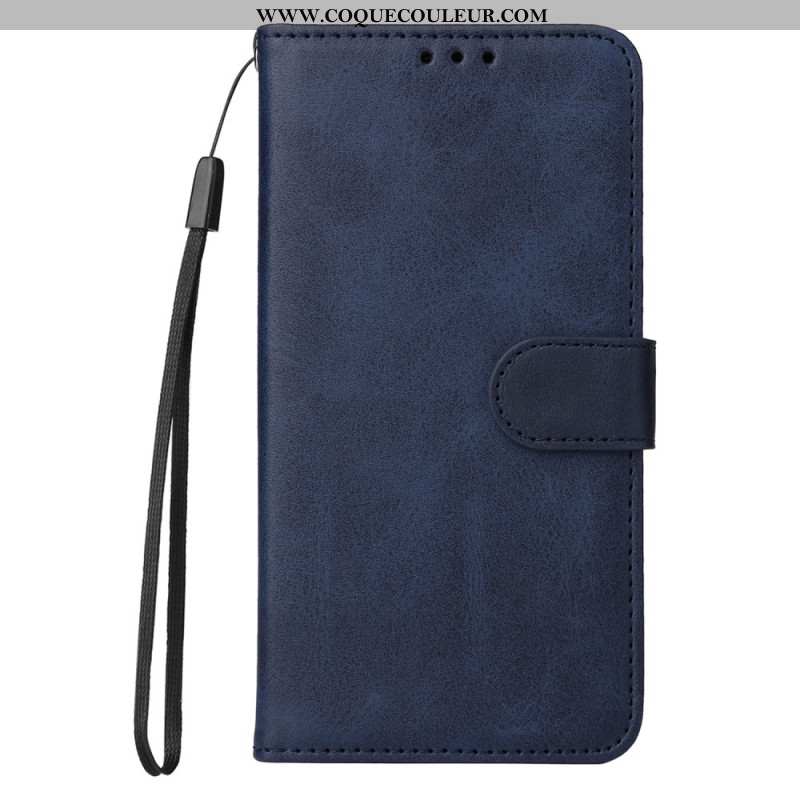 Housse Xiaomi 15 Pro Effet Cuir Uni à Lanière