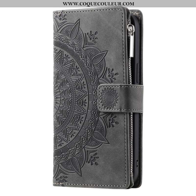 Housse Xiaomi 15 Pro Portefeuille Effet Daim Mandala