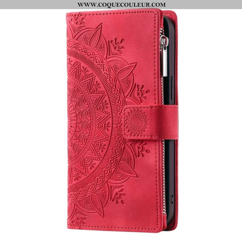 Housse Xiaomi 15 Pro Portefeuille Effet Daim Mandala