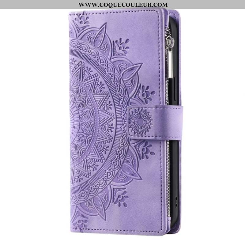 Housse Xiaomi 15 Pro Portefeuille Effet Daim Mandala