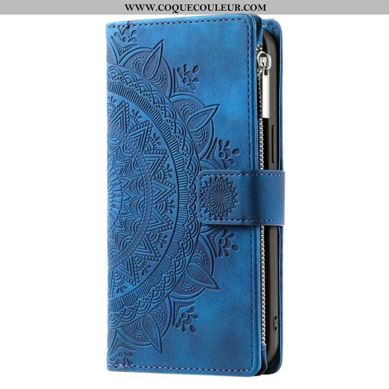 Housse Xiaomi 15 Pro Portefeuille Effet Daim Mandala