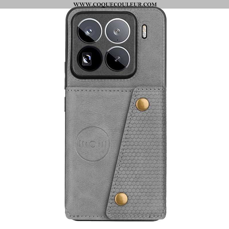 Coque Xiaomi 15 Pro Effet Cuir Porte-Cartes