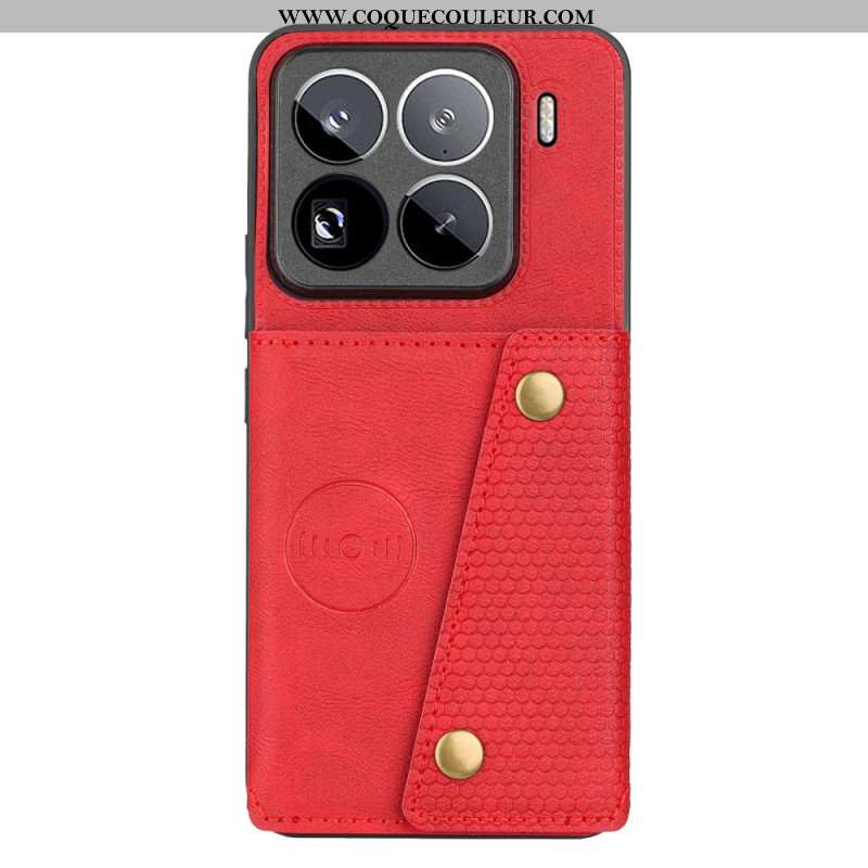 Coque Xiaomi 15 Pro Effet Cuir Porte-Cartes