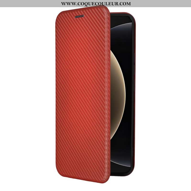 Flip Cover Xiaomi 15 Ultra Fibre Carbone Brossée