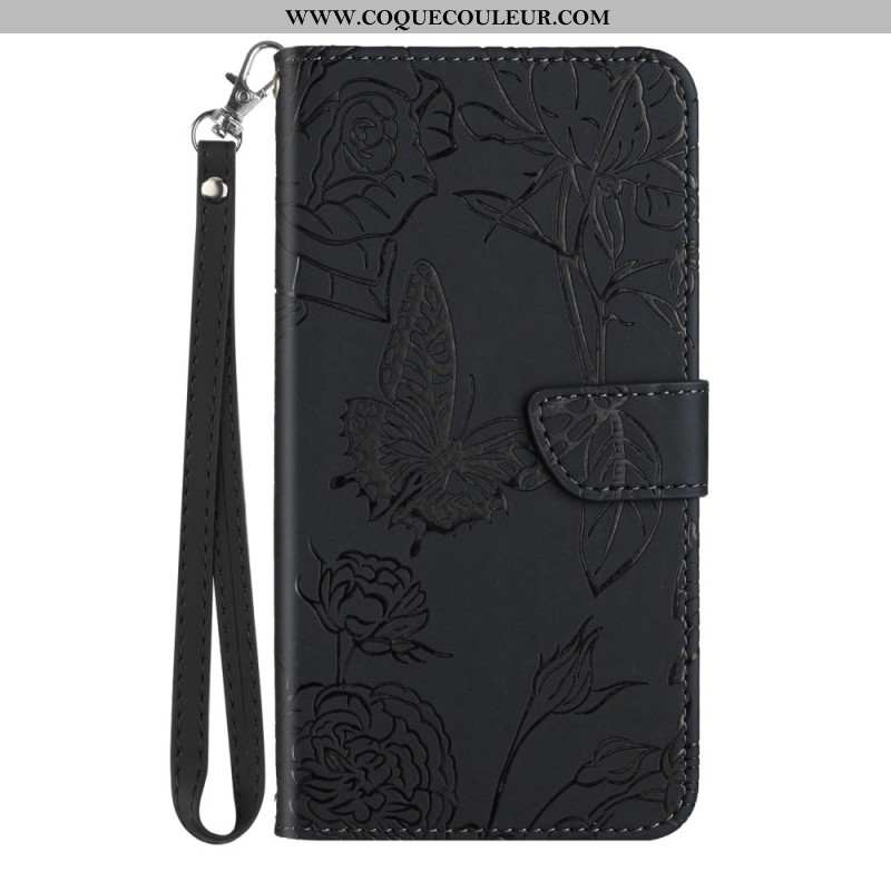 Housse Xiaomi 15 Empreinte Papillons à Lanière