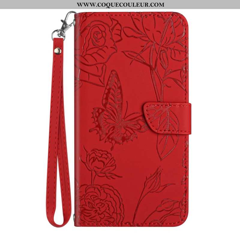 Housse Xiaomi 15 Empreinte Papillons à Lanière