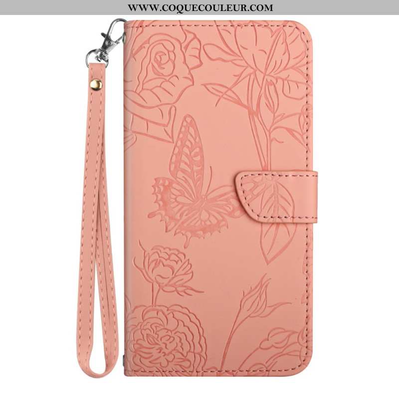 Housse Xiaomi 15 Empreinte Papillons à Lanière