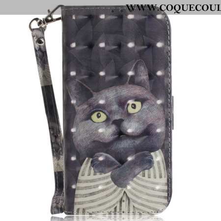 Housse Xiaomi 15 Chat Gris à Lanière