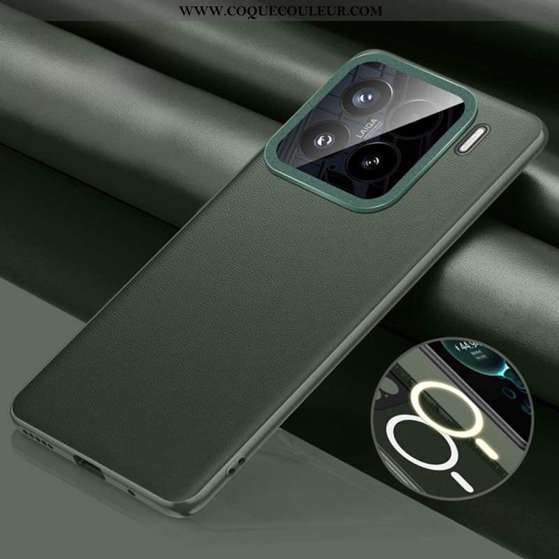Coque Xiaomi 15 Compatible MagSafe Effet Cuir