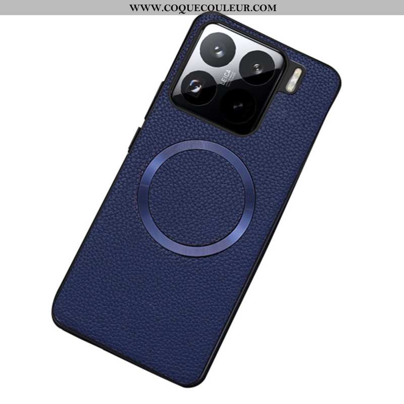Coque Xiaomi 15 Compatible MagSafe Simili Cuir Texturé