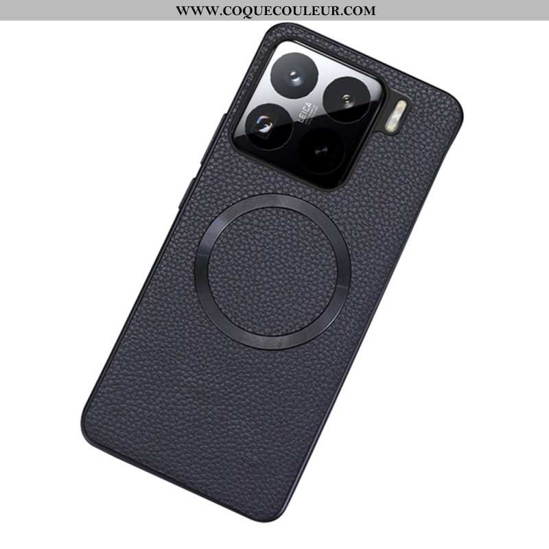 Coque Xiaomi 15 Compatible MagSafe Simili Cuir Texturé