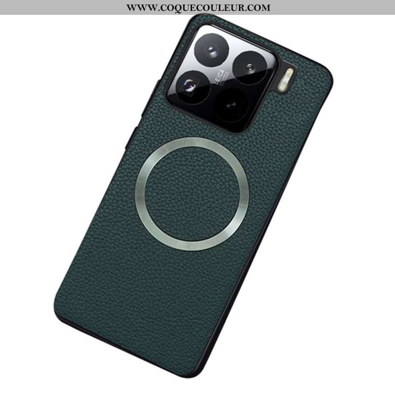 Coque Xiaomi 15 Compatible MagSafe Simili Cuir Texturé