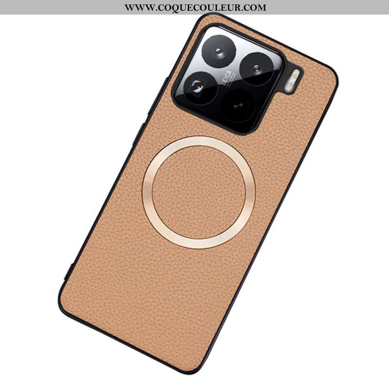 Coque Xiaomi 15 Compatible MagSafe Simili Cuir Texturé