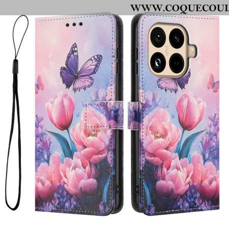 Housse Xiaomi 15T Pro Tulipes et Papillons