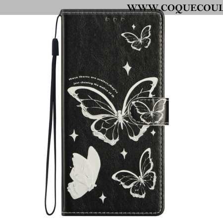 Housse Xiaomi 15T Pro Papillons Noir et Blanc